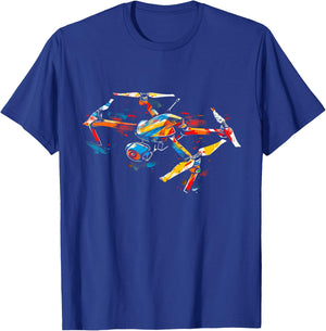 Drone Pilot Quadcopter Operator RC Watercolor T-Shirt - T-Shirt | Royal
