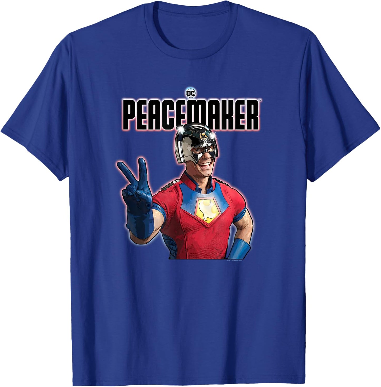 DC Comics Peacemaker Shinny Peace Sign Photo T-Shirt - T-Shirt | Royal
