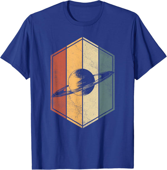 Science Astronomy Gifts Vintage Planet Saturn Solar System T-Shirt - T-Shirt | Royal