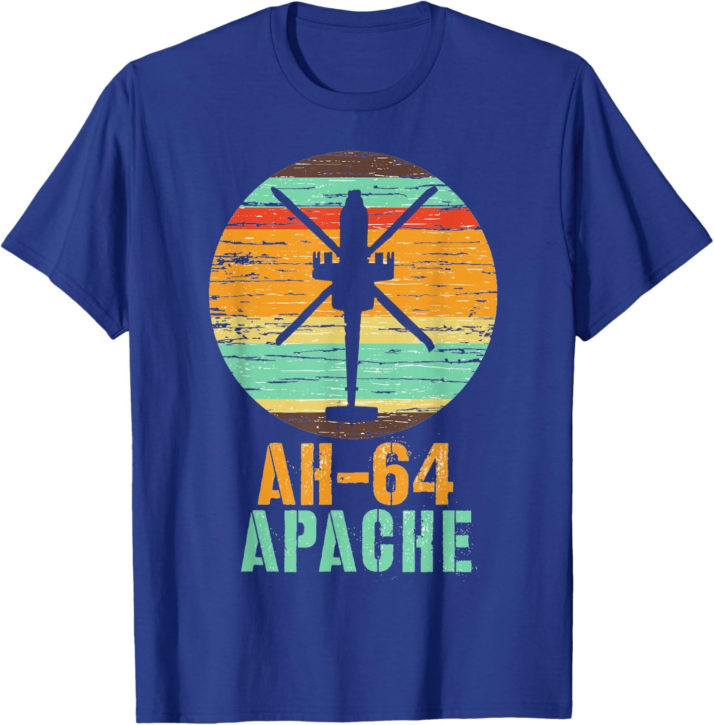 Vintage AH-64 Apache Helicopter Military Gunship Shirt T-Shirt - T-Shirt | Royal