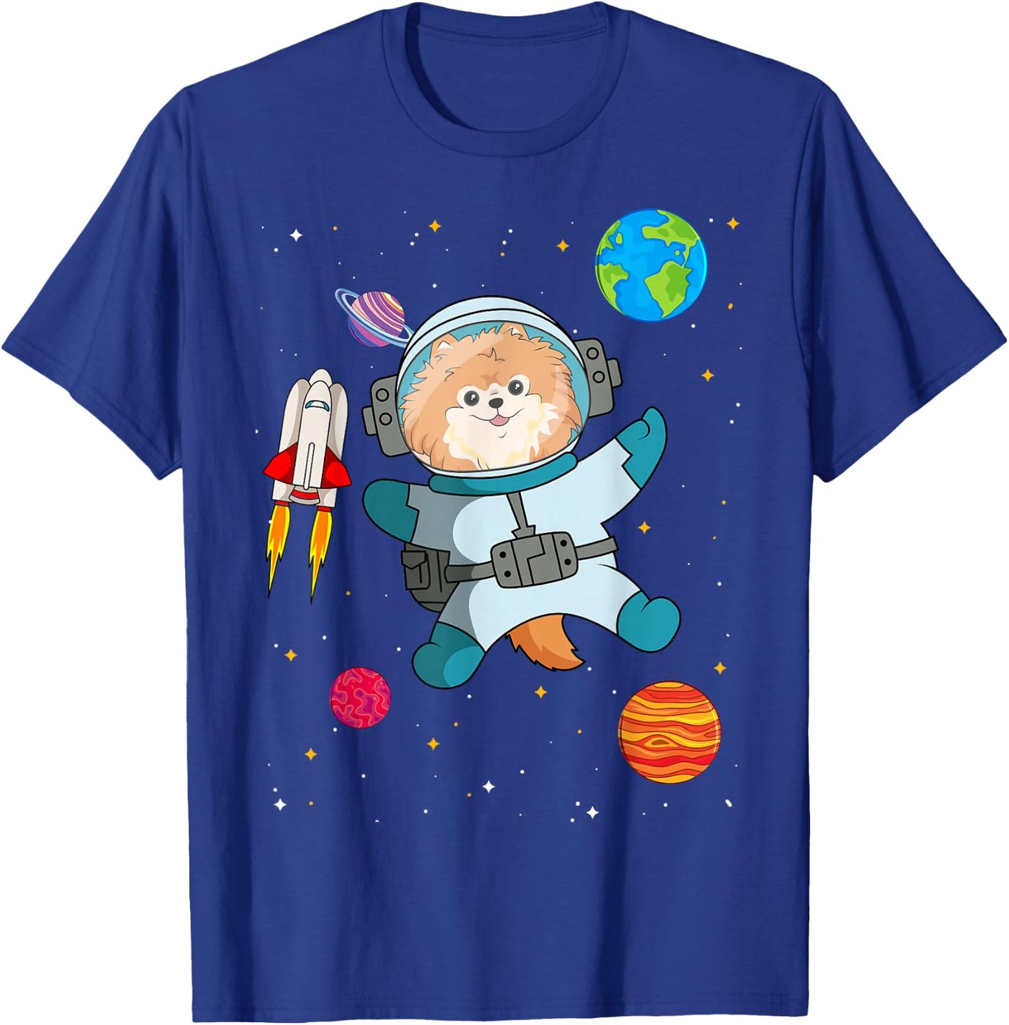 Pomeranian Astronaut Dwarf Spitz Pom Dog Owner Fur Parent T-Shirt - T-Shirt | Royal