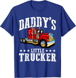 Daddy's Little Trucker - Semi Truck Driver Trucking T-Shirt - T-Shirt | Royal