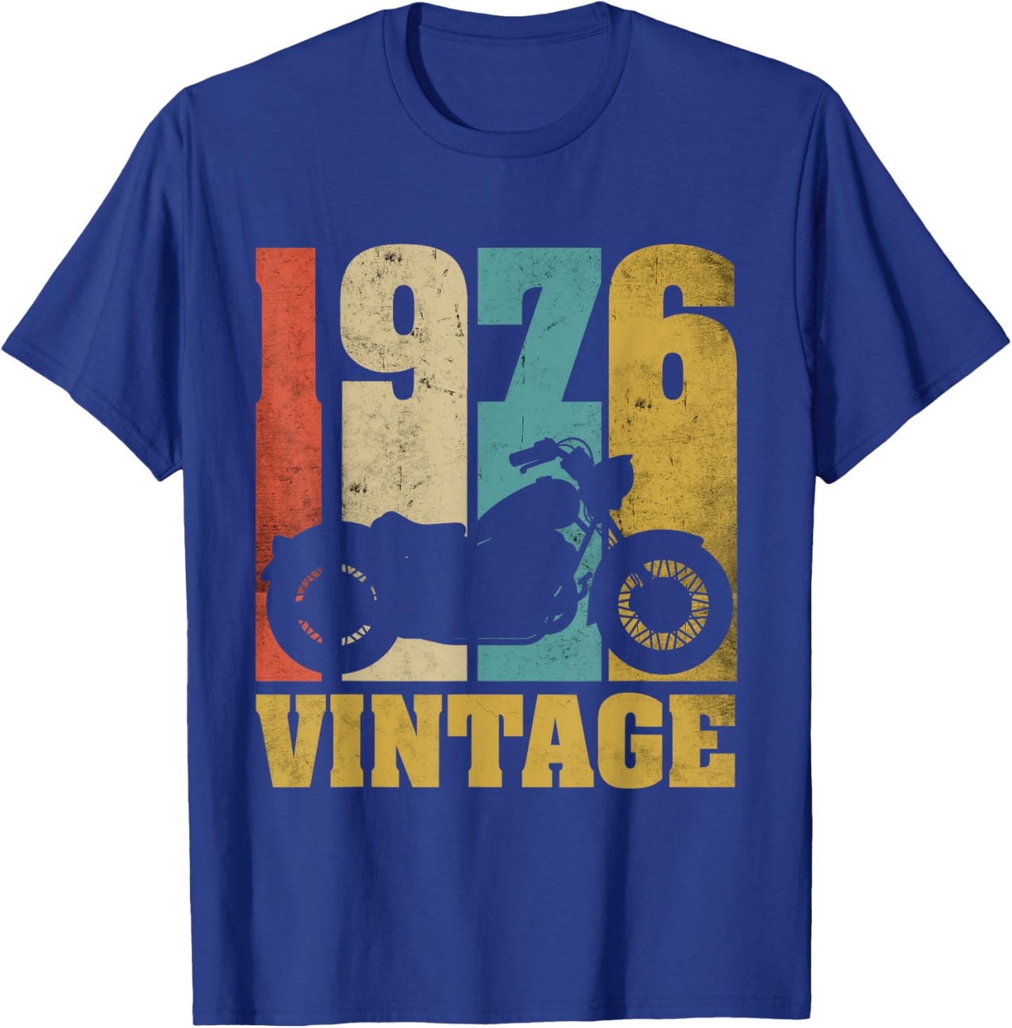 49 Birthday Retro Biker Motorcycle Gift Vintage 1976 T-Shirt - T-Shirt | Royal