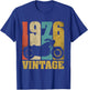 49 Birthday Retro Biker Motorcycle Gift Vintage 1976 T-Shirt - T-Shirt | Royal