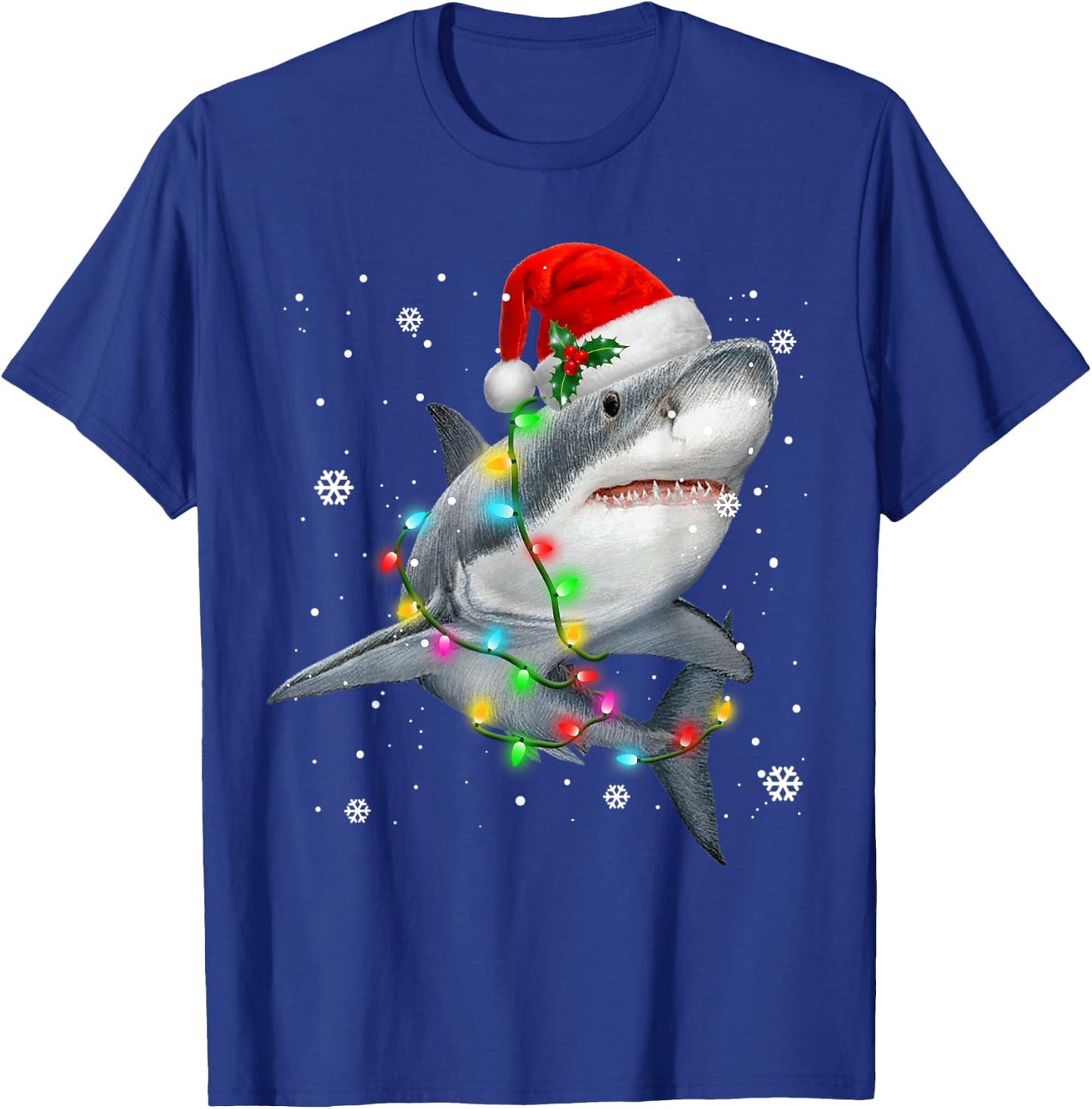 Sharks Tree Christmas Sweater Xmas Pet Animal Shark Lover T-Shirt - T-Shirt | Royal