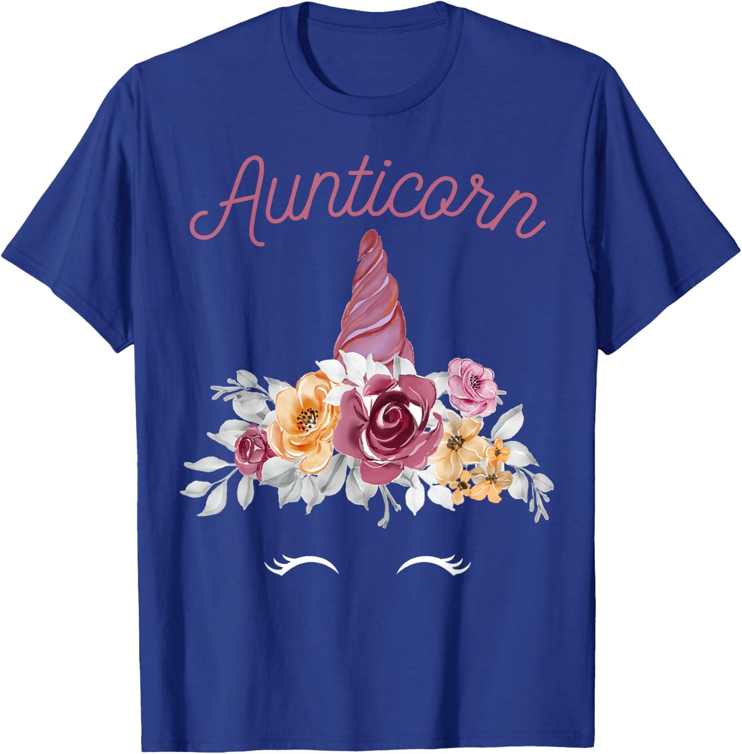 More Best Aunt & Auntie Presents Unicorn Aunt Black Women's Classic Fit Short Sleeve Small T-Shirt - T-Shirt | Royal