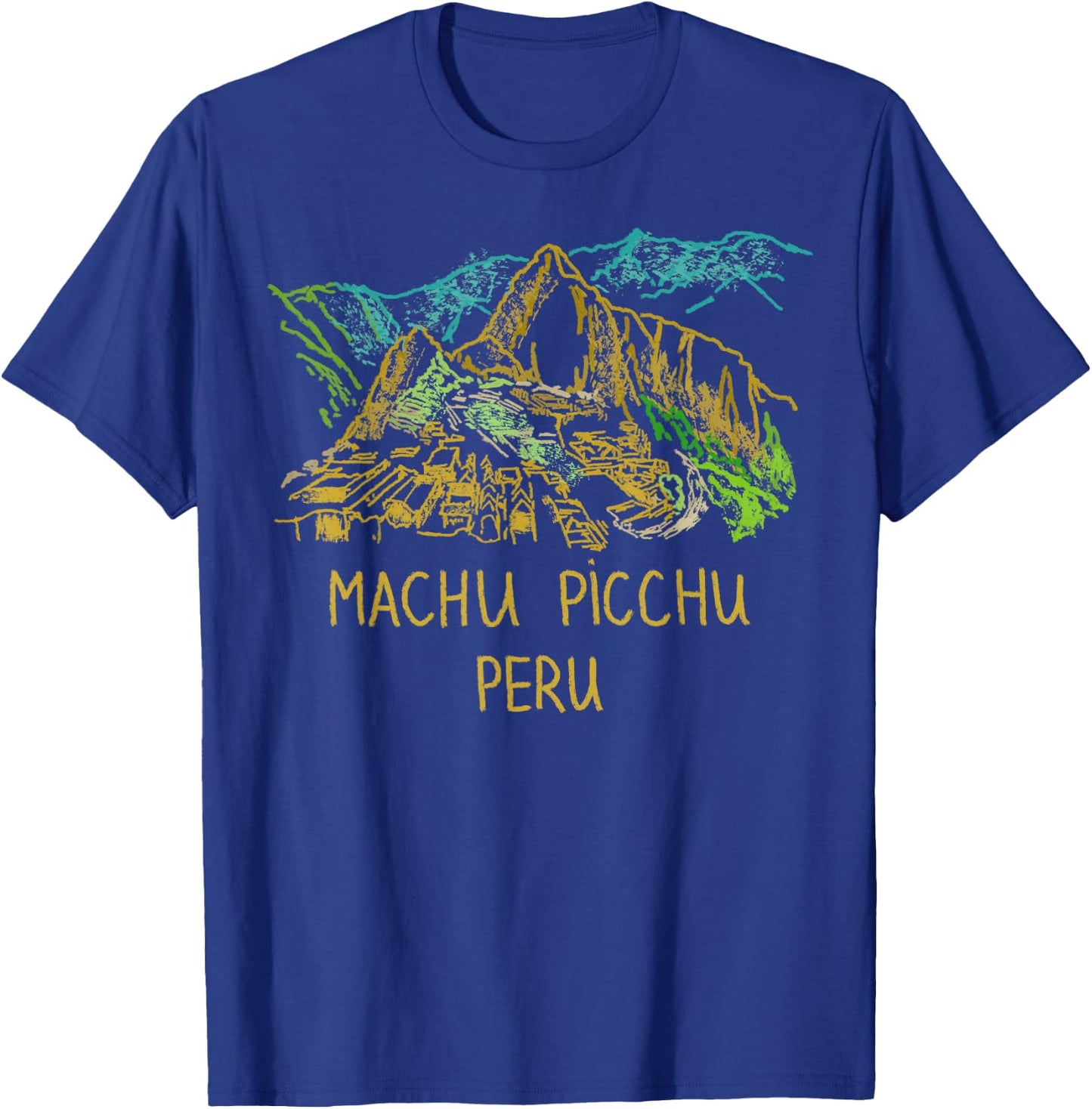 DDD City Machu Picchu Peru - Men's Black Classic Fit Short Sleeve - Small T-Shirt - T-Shirt | Royal