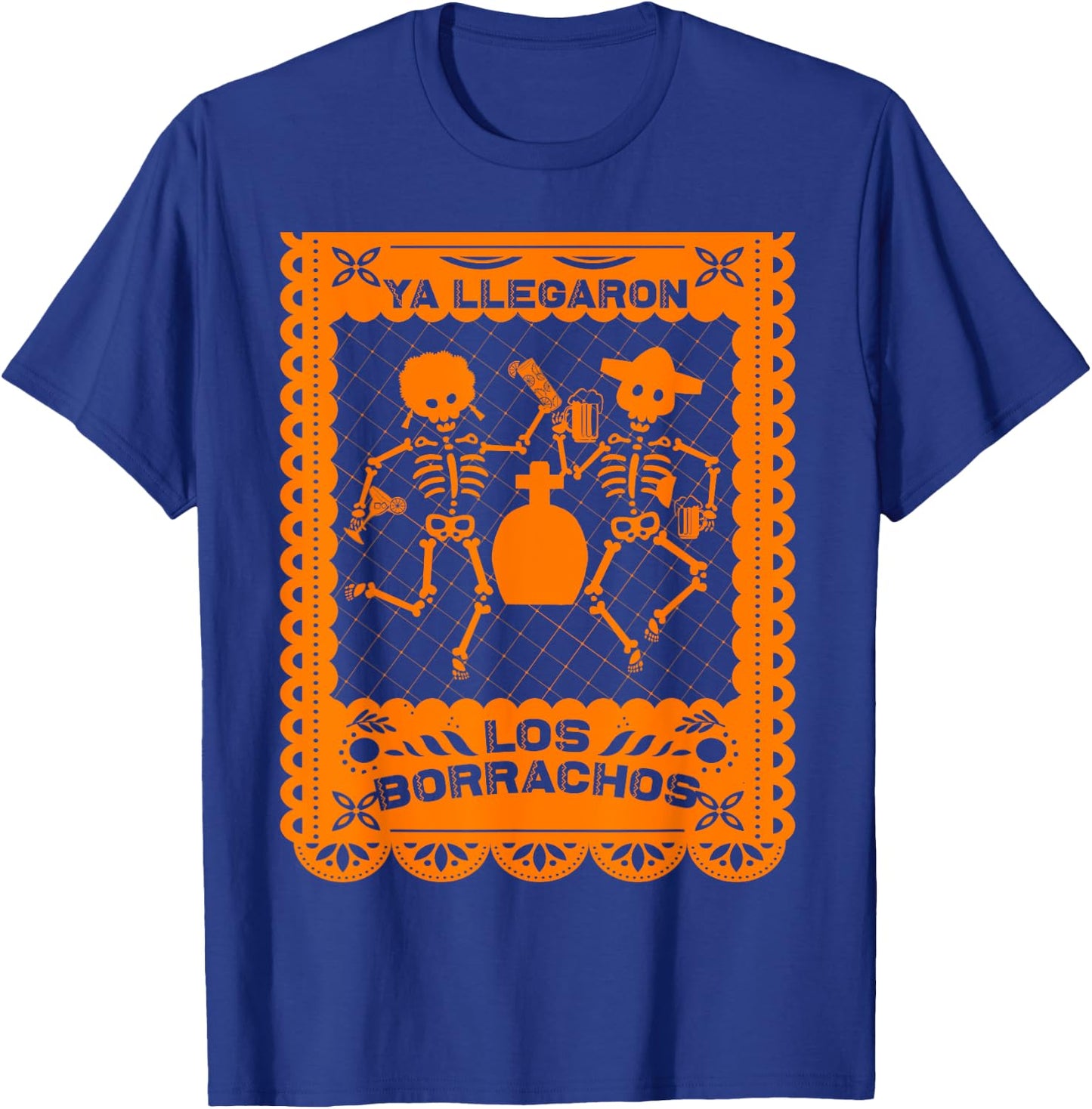 Day of the Dead Dia de Muertos Mexican Papel Picado Beer T-Shirt - T-Shirt | Royal
