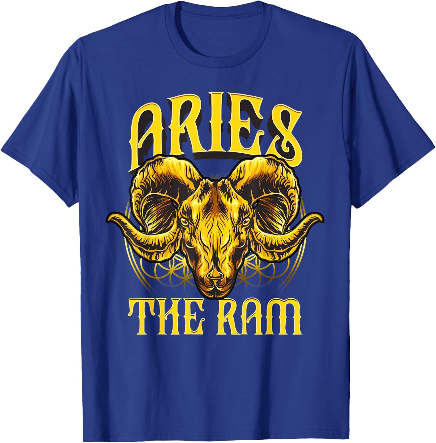 Unique Aries Art Gift with Golden Ram for Horoscope Lovers T-Shirt - T-Shirt | Royal