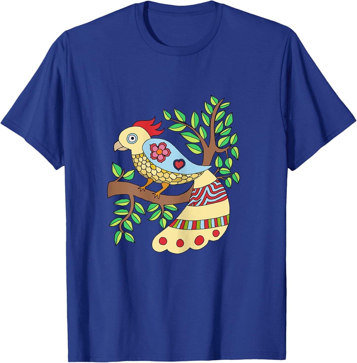 Bird Art Madhubani Style T-Shirt - T-Shirt | Royal