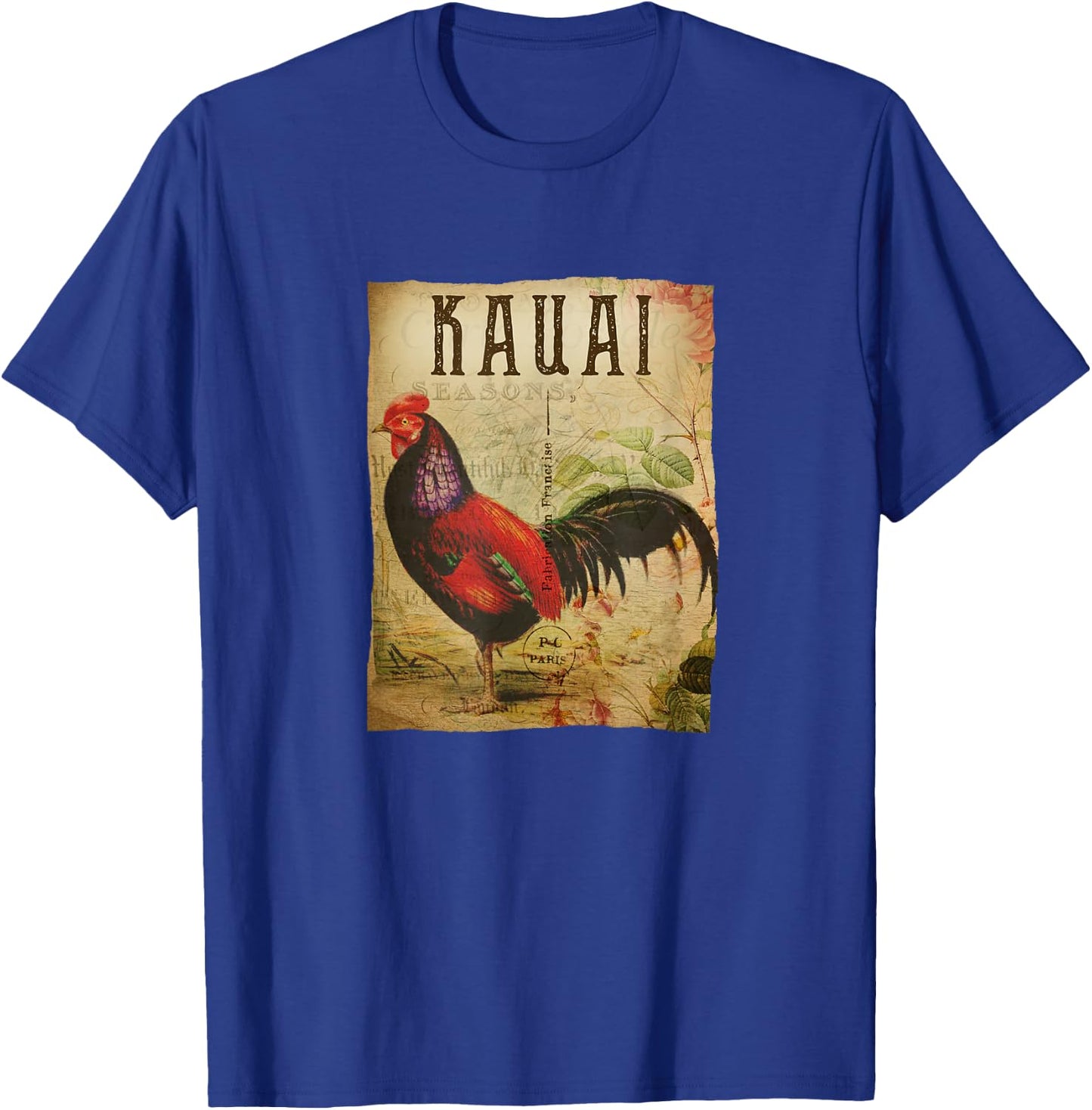 Vintage Kauai Shirt Rooster T-Shirt - T-Shirt | Royal