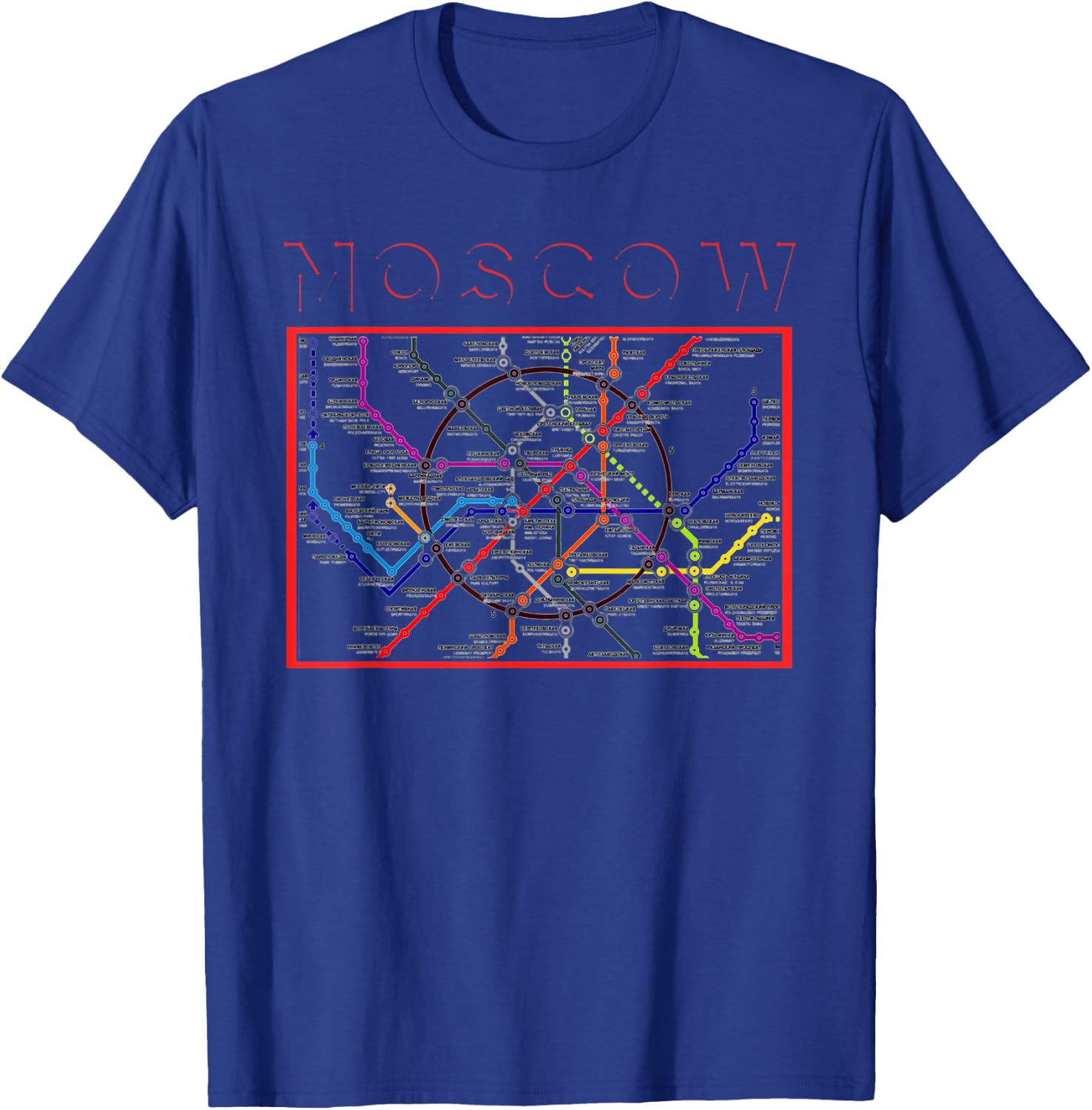 Moscow Transit Metro Map Art Russian Citizen Russia Vacation T-Shirt - T-Shirt | Royal