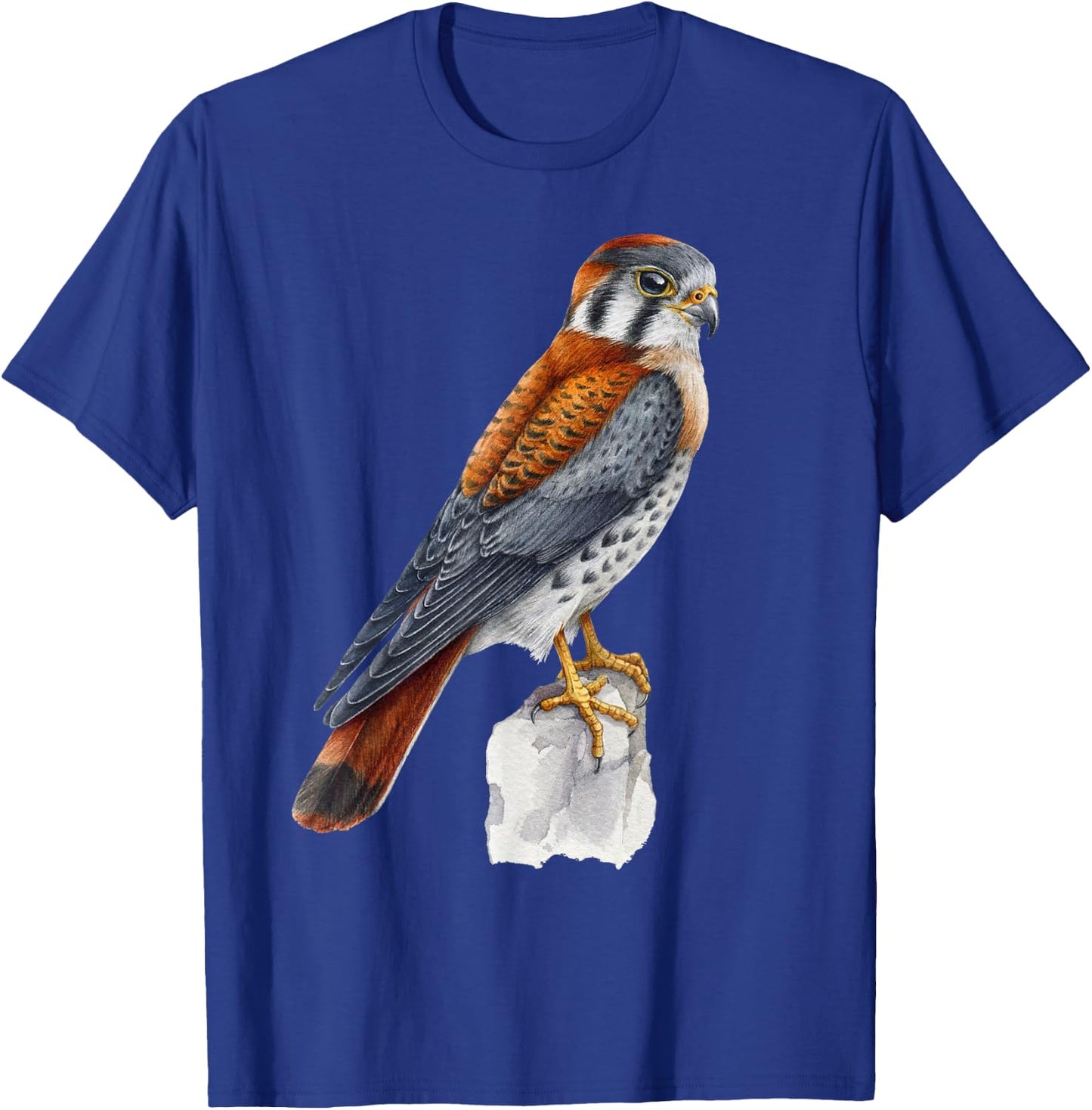 Floral Folk - Common Kestrel - Bird of Prey - Bird Watching T-Shirt - T-Shirt | Royal