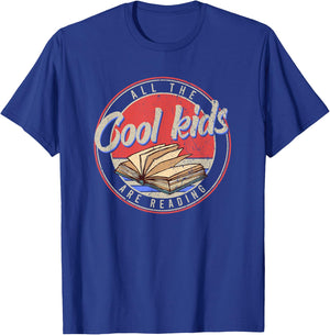 All The Cool Kids Are Reading Book Lovers T-Shirt - T-Shirt | Royal