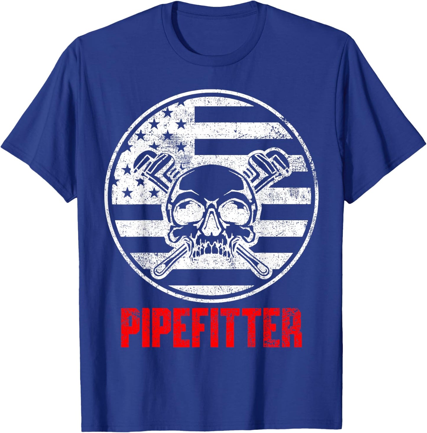 Pipefitter USA Flag Patriotic T-Shirt - T-Shirt | Royal
