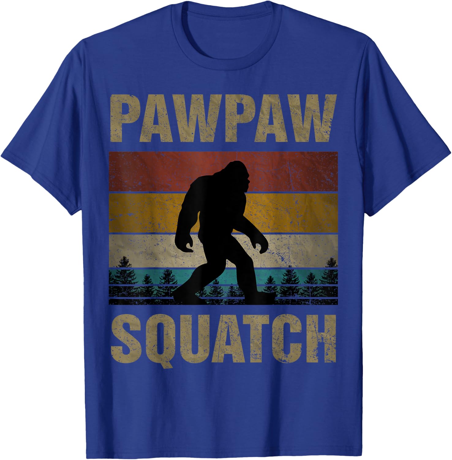 Pawpaw Squatch Bigfoot Pawpaw Sasquatch Yeti Family T-Shirt - T-Shirt | Royal