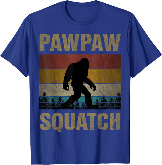 Pawpaw Squatch Bigfoot Pawpaw Sasquatch Yeti Family T-Shirt - T-Shirt | Royal