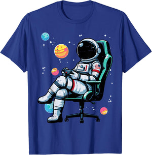 Astronaut Gaming Space Gamer Boys Toddler Kids Youth Men T-Shirt - T-Shirt | Royal