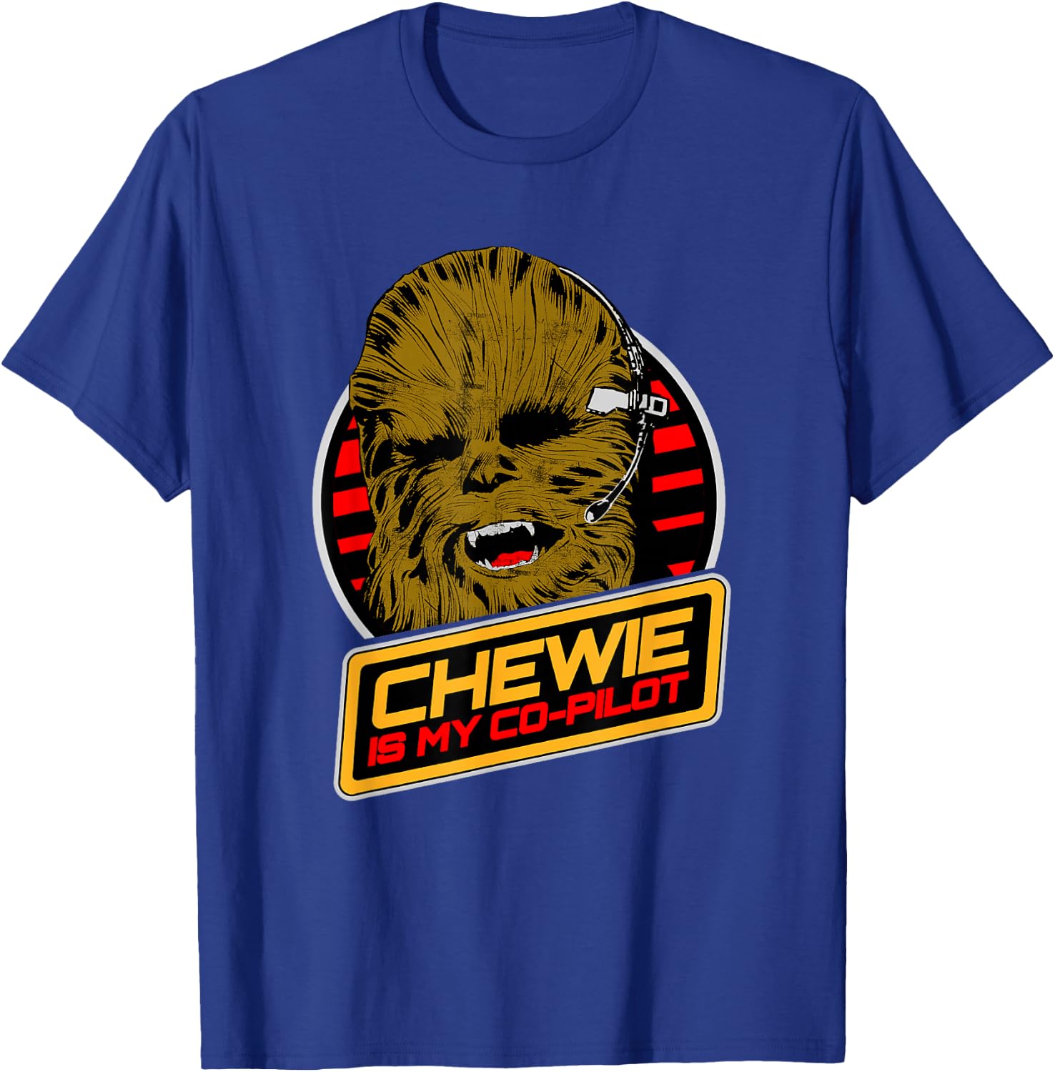 Star Wars Classic Chewie Is My Co-Pilot Poster T-Shirt - T-Shirt | Royal