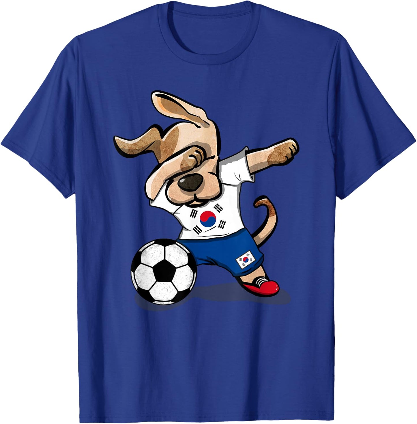 Dabbing Dog South Korea Soccer Jersey Korean Football Team T-Shirt - T-Shirt | Royal