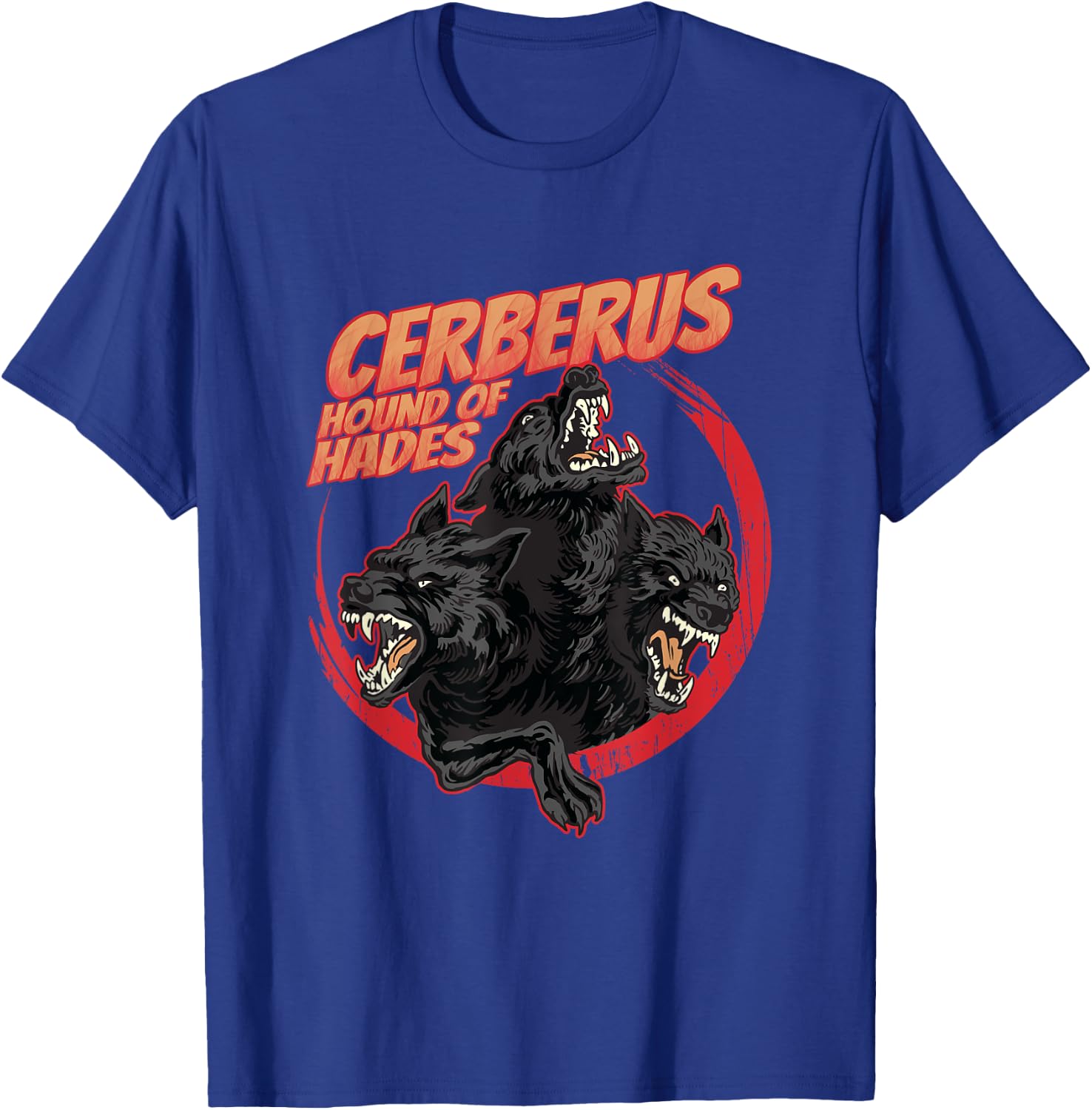 Retro 80s Cerberus Hellhound Greek Mythology Hound of Hades T-Shirt - T-Shirt | Royal