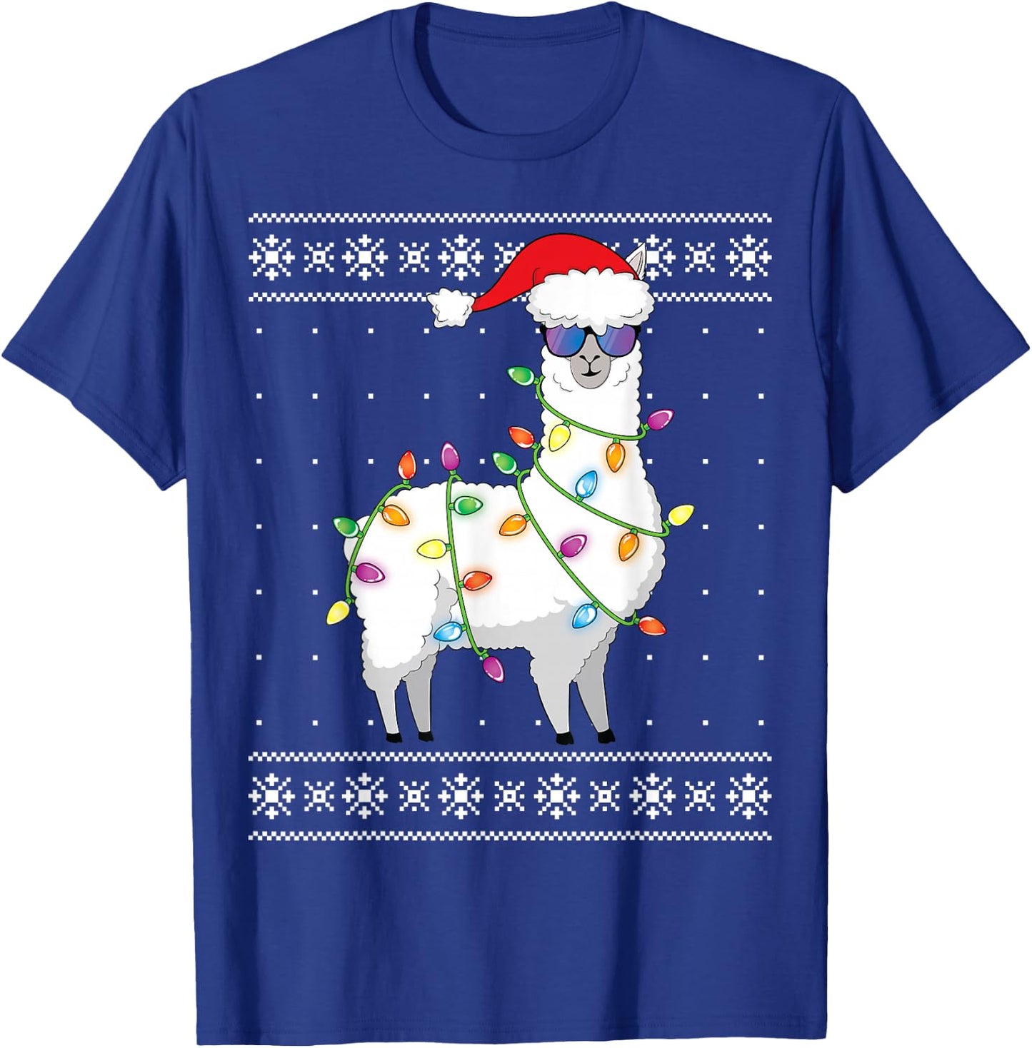 Alpaca Christmas Tree Funny Ugly Christmas Sweater T-Shirt - T-Shirt | Royal