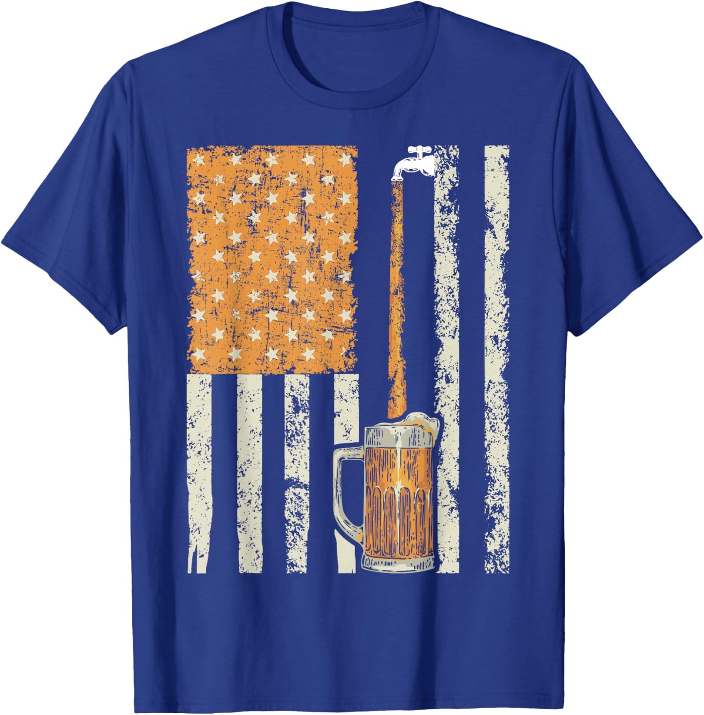 Brewery American Flag Craft Beer American Pride T-Shirt - T-Shirt | Royal