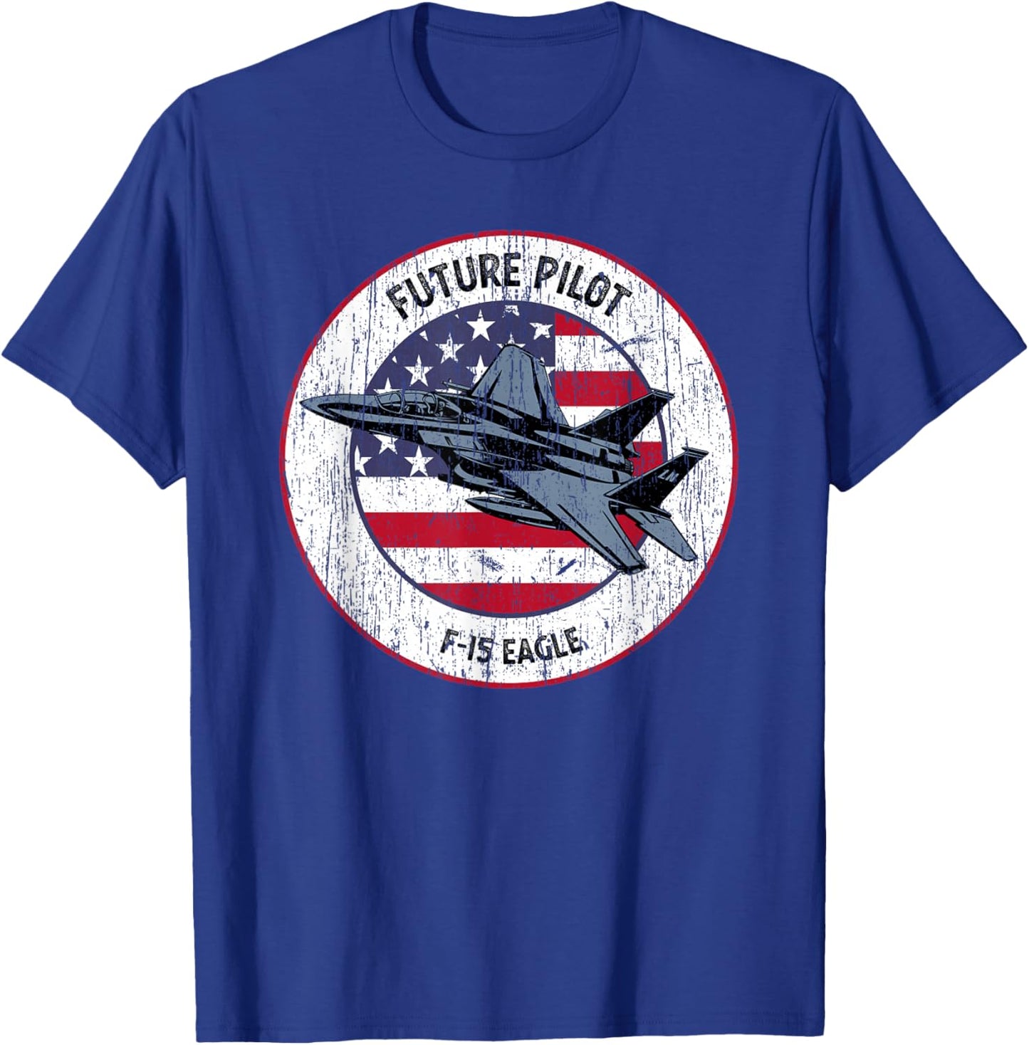 Future Pilot Fighter Jet Aircraft Airplane F-15 Eagle T-Shirt - T-Shirt | Royal