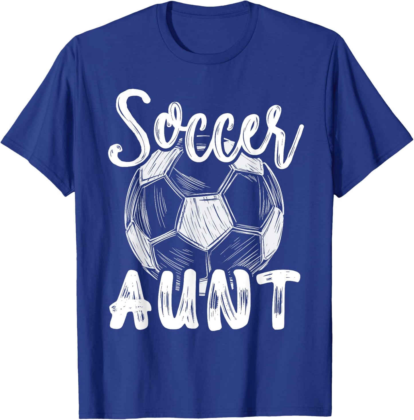 Soccer Aunt Women Family Matching Team Player Soccer Ball T-Shirt - T-Shirt | Royal