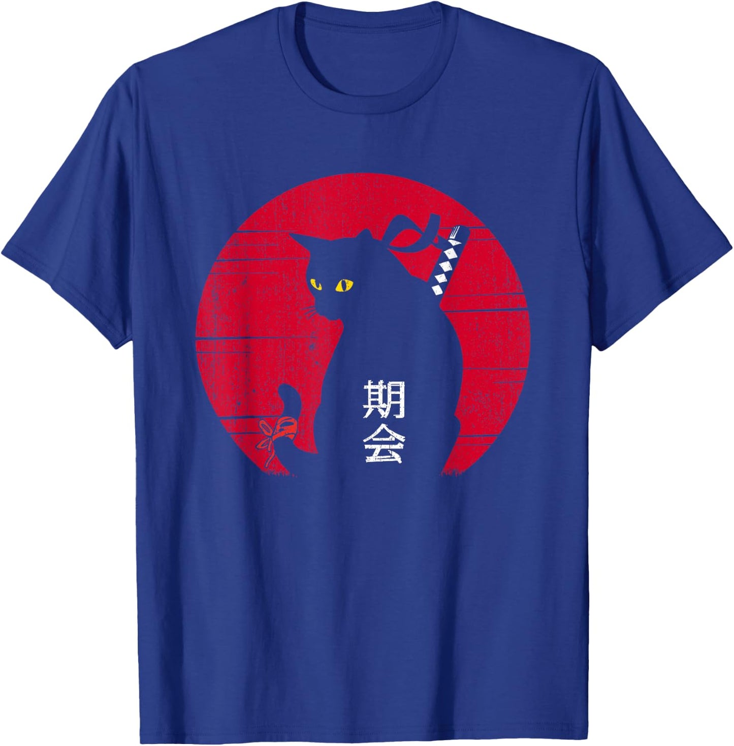 Japanese Black Cat Funny Men Meowy Cat Lovers Kitten T-Shirt - T-Shirt | Royal