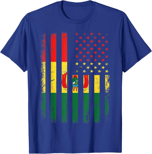 Bolivian American Flag Bolivian Roots Bolivia America T-Shirt - T-Shirt | Royal