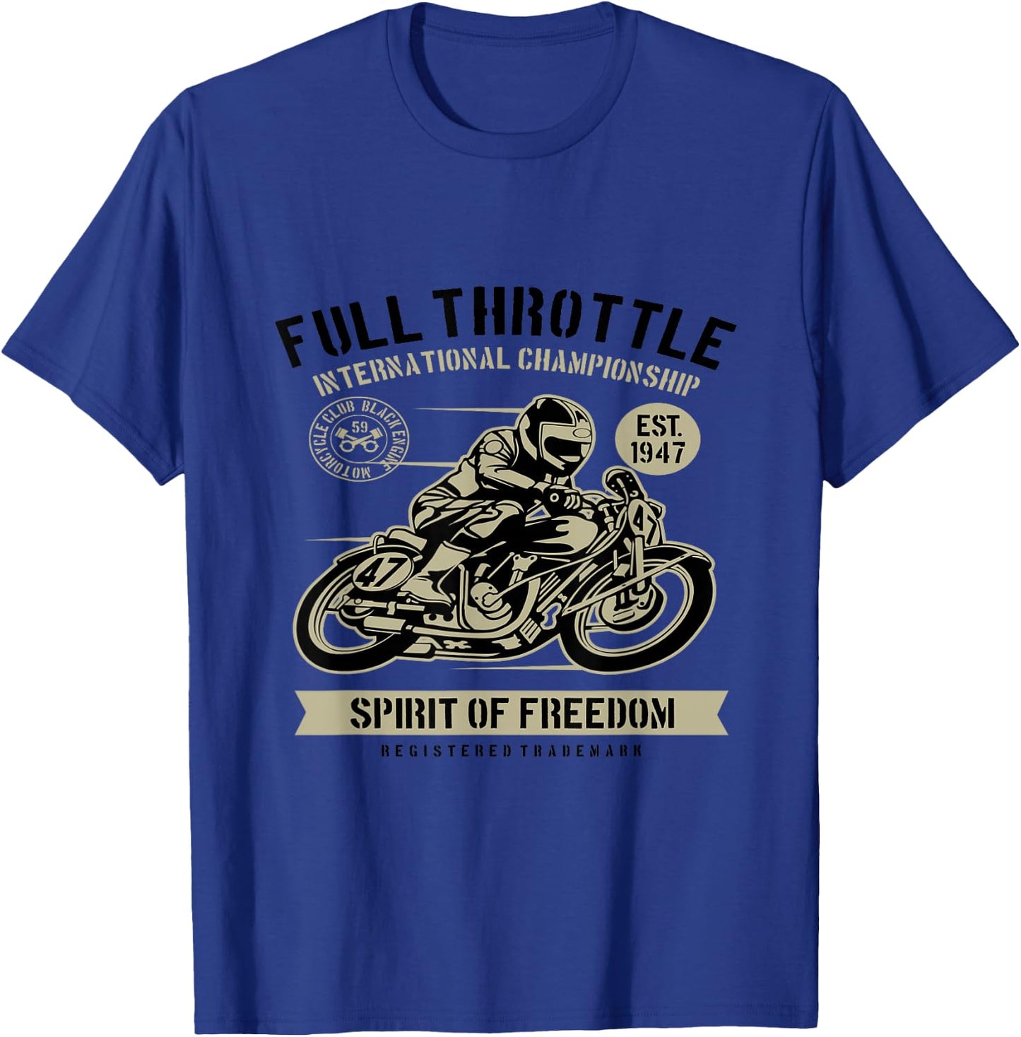 Bike Full Throttle For Bikers T-Shirt - T-Shirt | Royal