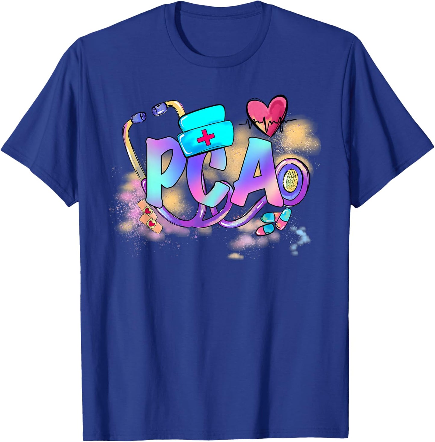 Tie Dye PCA Cute Nurse Day CNA RN Nurse Week Gifts Nursing T-Shirt - T-Shirt | Royal