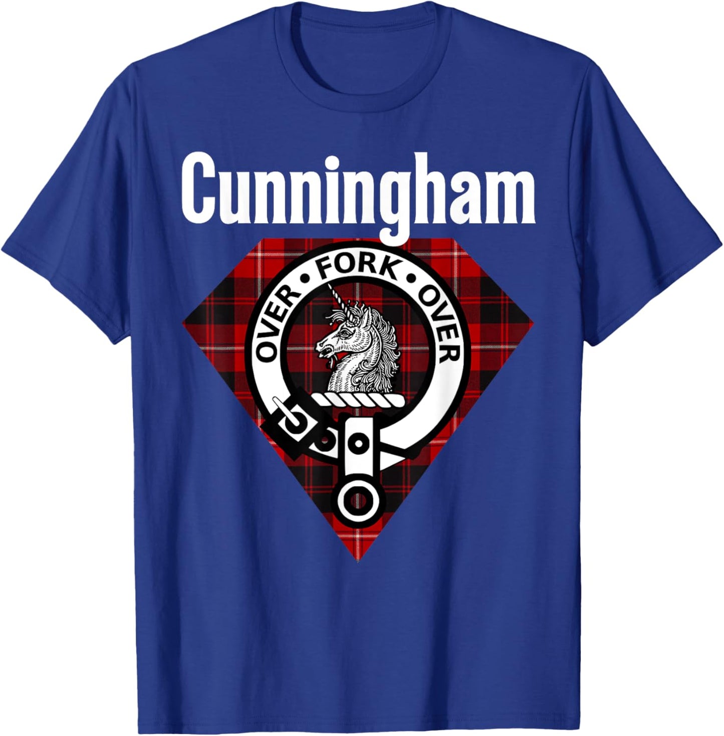 HighlandFour Women's Scottish Tartan - Black, Small - Classic Fit, Short Sleeve T-Shirt - T-Shirt | Royal