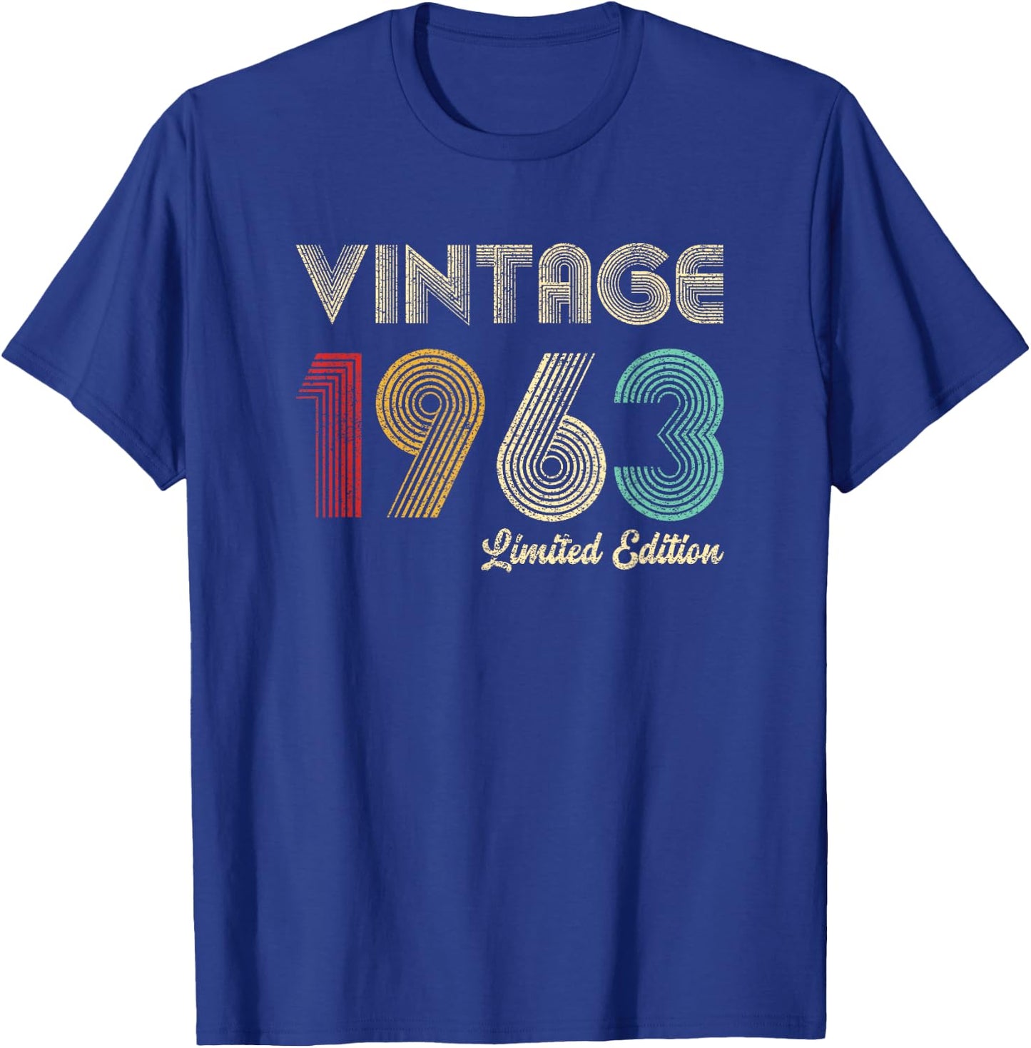 Vintage 1963 62nd Birthday Gift Men Women 62 Years Old T-Shirt - T-Shirt | Royal