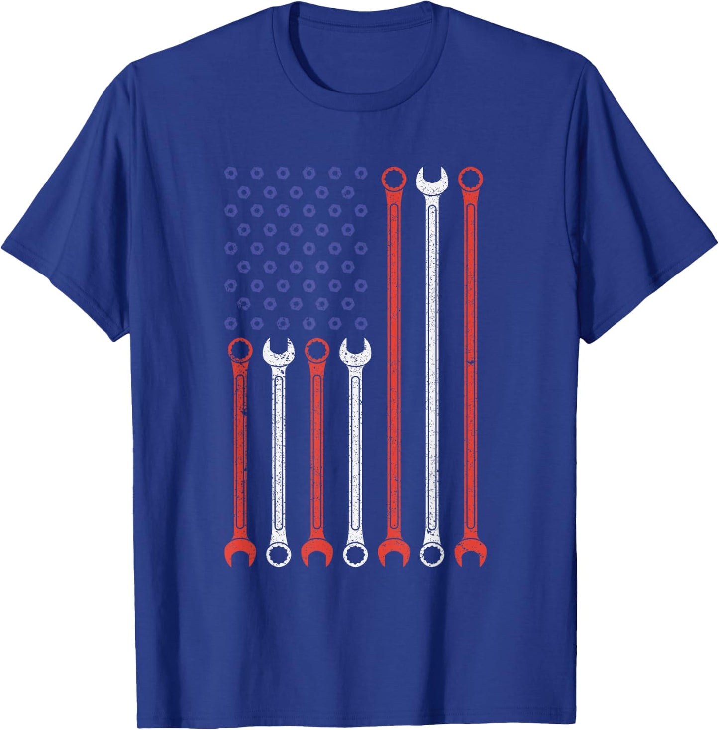 Vintage American Flag Diesel Engine Mechanic Muscle Car Love T-Shirt - T-Shirt | Royal
