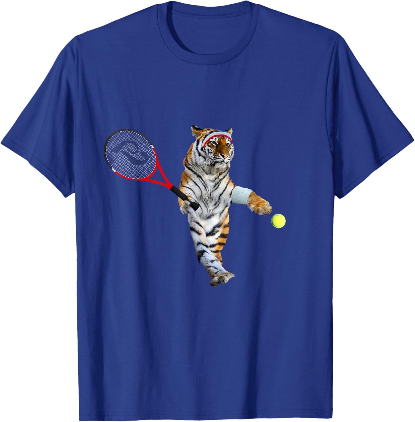 Tiger tiger tiger playing tennis, funny cute T-Shirt - T-Shirt | Royal
