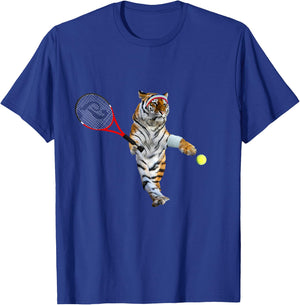 Tiger tiger tiger playing tennis, funny cute T-Shirt - T-Shirt | Royal
