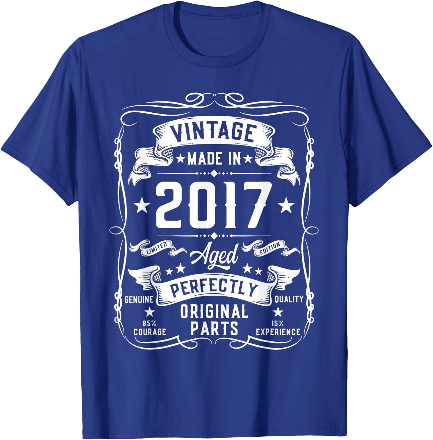 Vintage 2017 8 Years Old Gifts for Boys 8yr 8th Birthday T-Shirt - T-Shirt | Royal