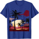 Beautiful Deep Red Sunset with Silhouetted Palm Trees T-Shirt - T-Shirt | Royal