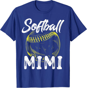 Softball Mimi Family Matching Players Mothers Day T-Shirt - T-Shirt | Royal
