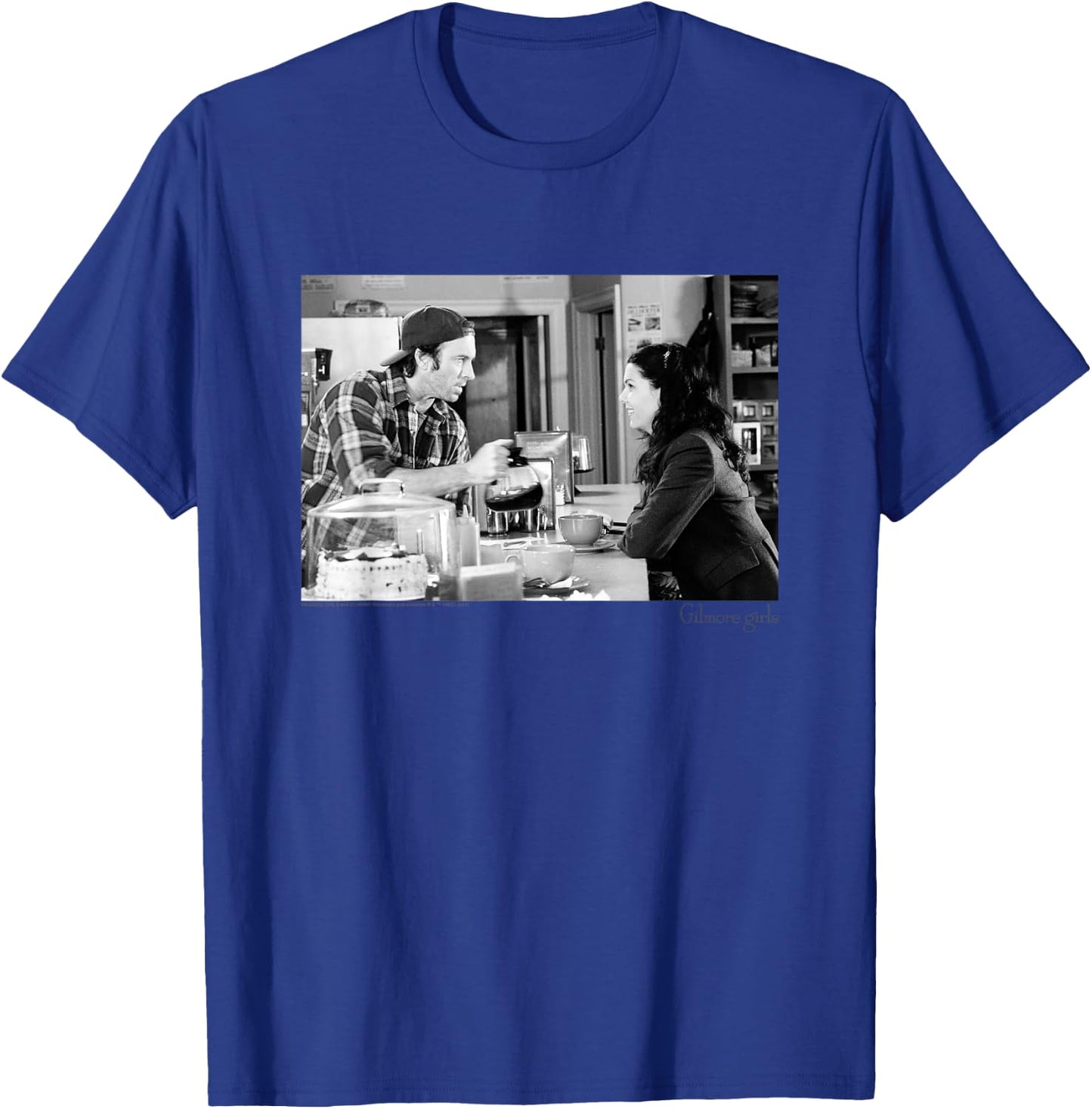 Gilmore Girls Luke Serving Coffee Black & White TV Show T-Shirt - T-Shirt | Royal