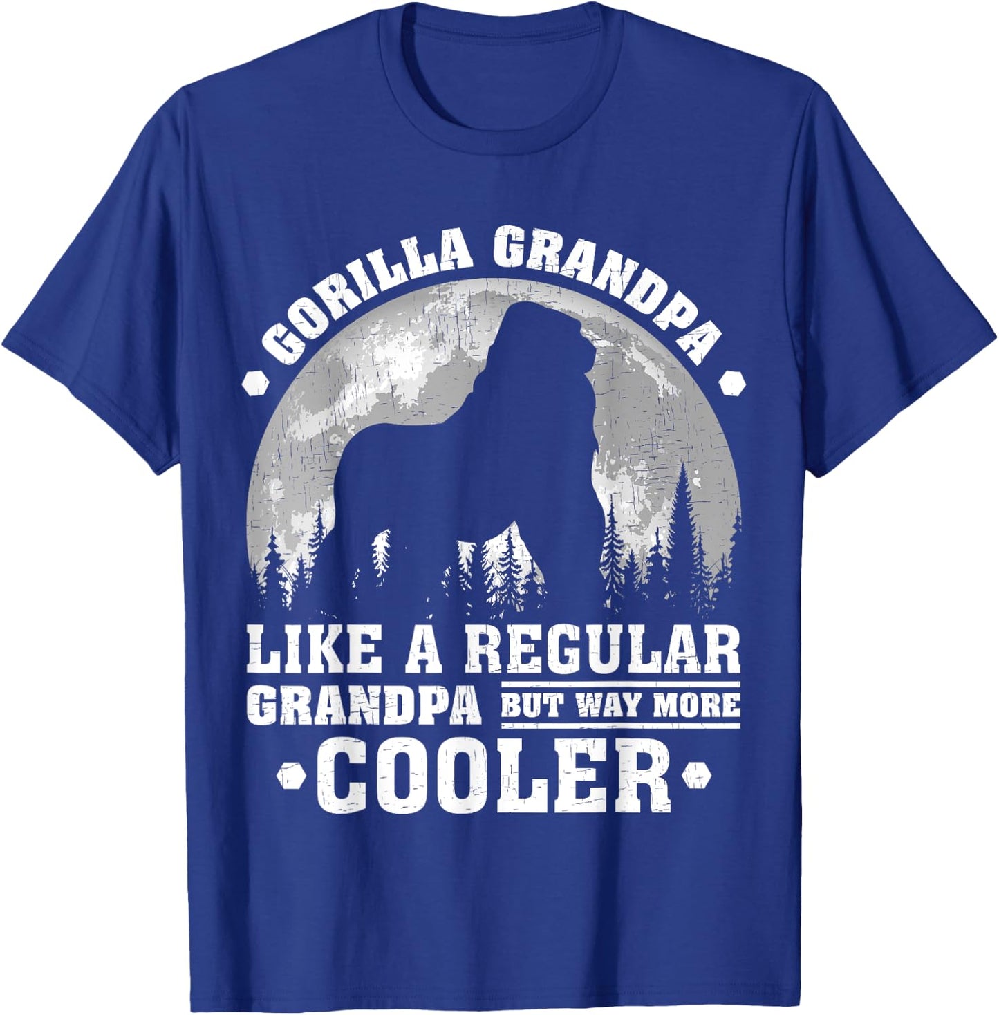Gorilla Grandpa Funny Moon Vintage Gorilla Father's Day T-Shirt - T-Shirt | Royal