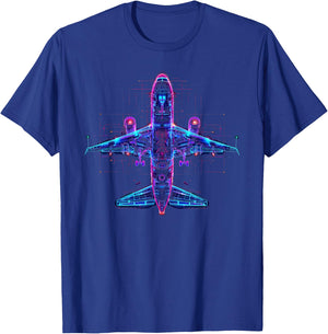 retro Vintage Commercial aircraft for Pilots and students T-Shirt - T-Shirt | Royal
