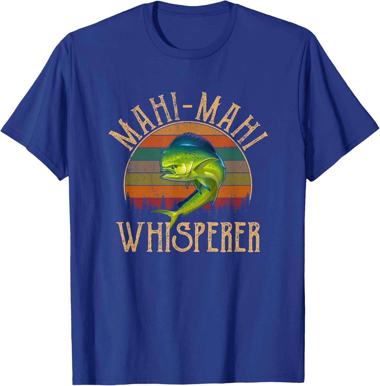 Mahi Fishing Apparel Mahi Mahi American Flag Fishing , -Adults, Black, Small, Short Sleeve T-Shirt - T-Shirt | Royal