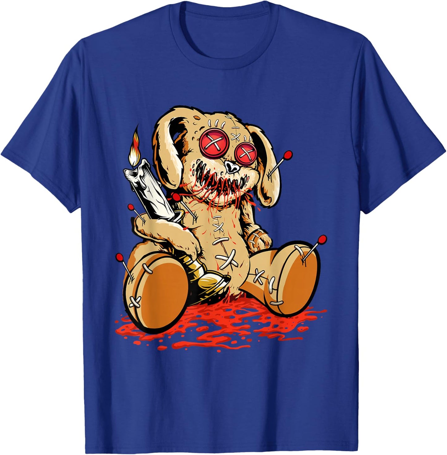Cute Voodoo Teddy Bear Dolls Scary Acupuncture Creepy T-Shirt - T-Shirt | Royal