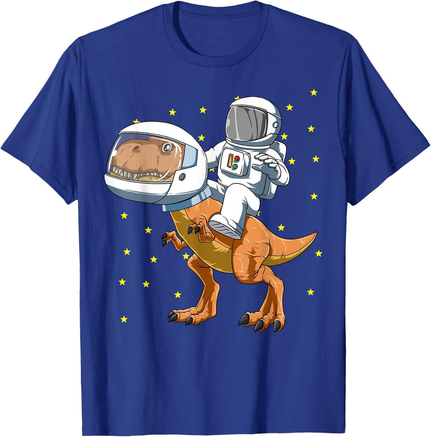 Astronaut Riding Dinosaur Astronaut Dinosaur Space Lovers T-Shirt - T-Shirt | Royal
