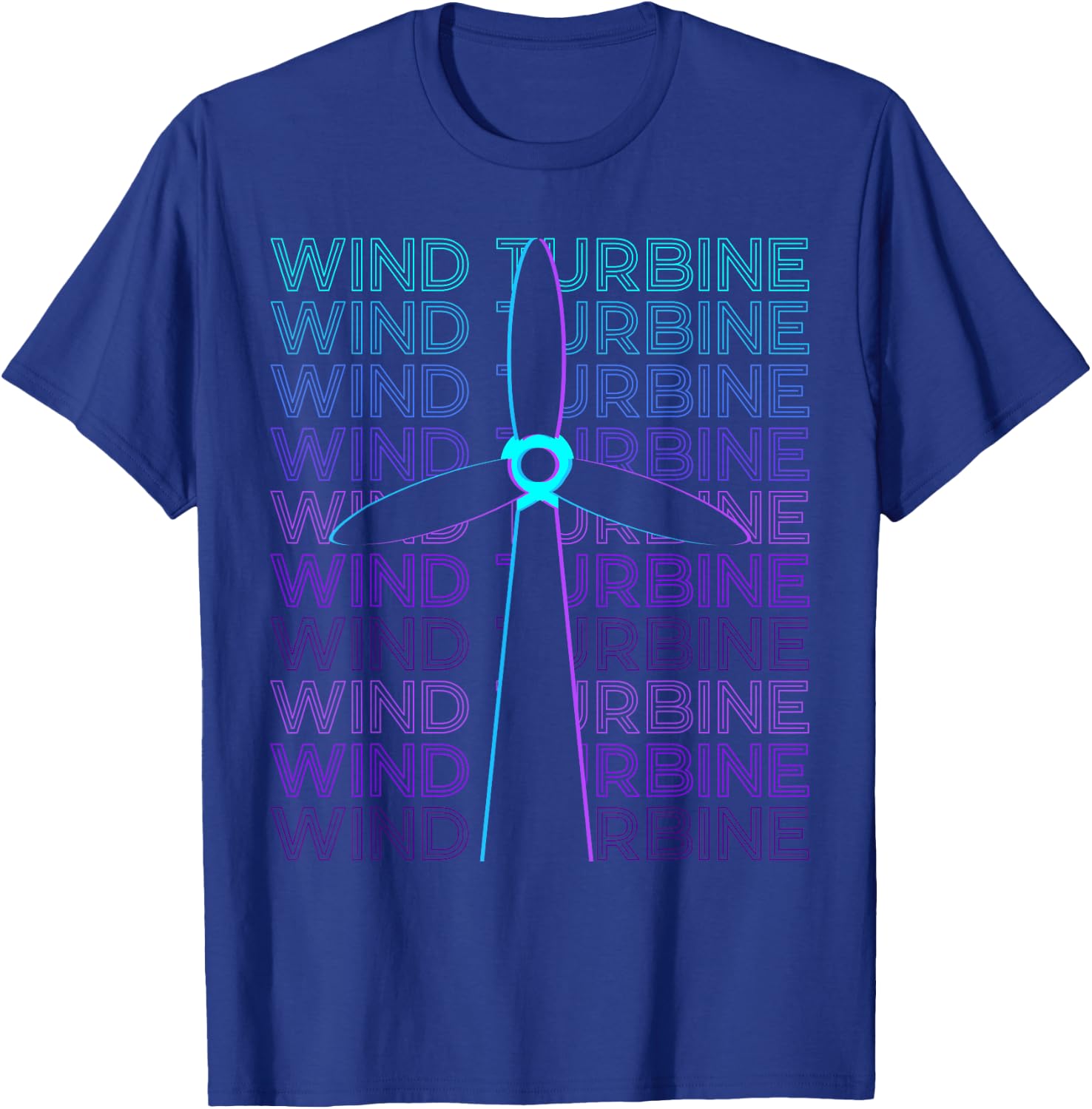 Wind Turbine Gifts -Adults, -Kids Retro-Modern Black Short Sleeve T-Shirt - T-Shirt | Royal
