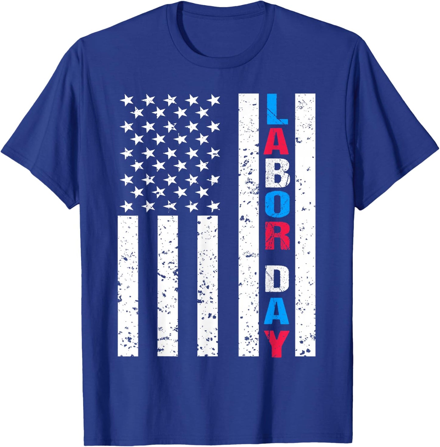 Labor Day Flag Labor Day Shirt American Flag Men Women Kids T-Shirt - T-Shirt | Royal
