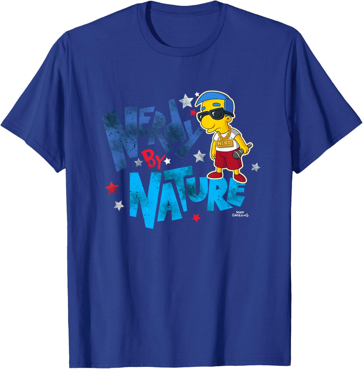 The Simpsons Milhouse Nerdy By Nature T-Shirt - T-Shirt | Royal